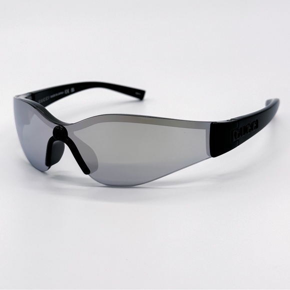 NEW GUCCI GG1651S 004 MASK BLACK SILVER UNISEX SUNGLASSES GUCCI - Picture 2 of 10